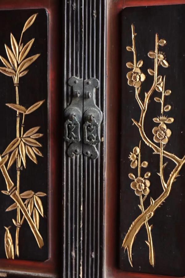 大漆佛龕，收納寶箱，臺上茶桌