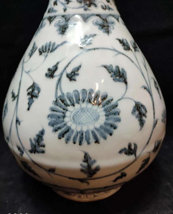 發兩件仿品，一件是明早洪武時期的玉壺春瓶，一件是元青花執壺