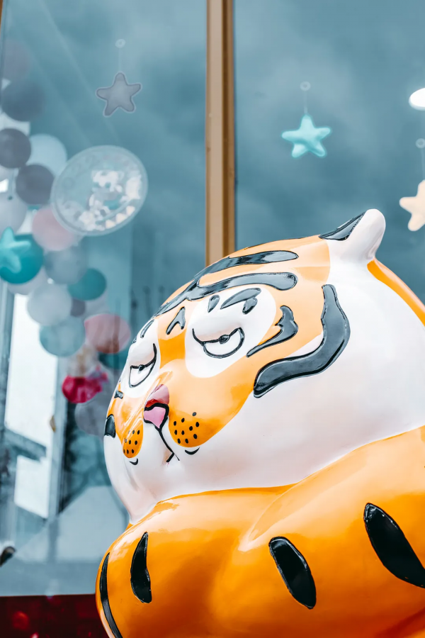 據說，對著城廂的萌虎數一數，虎年就會有虎福