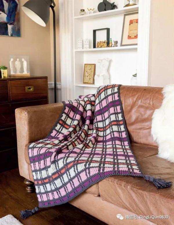 「針織作品」最新的用馬賽克編織技術製作的毯子及家居小物
