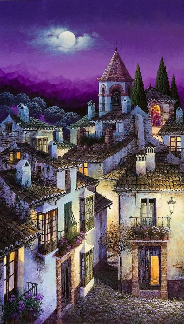 不是黑色的夜景，路易斯·羅梅羅的作品欣賞