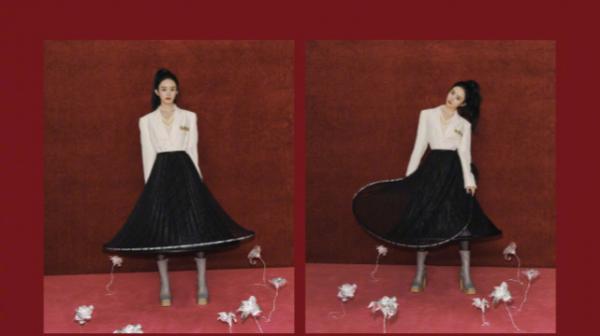 趙麗穎新刊變小魔女！花苞蓬蓬裙比人都大一圈，搭配棉服竟不老氣