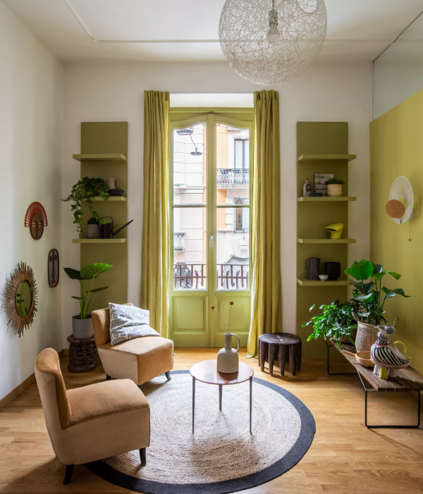 芥末綠42㎡小屋，生活氣太足了，這才是家的感覺