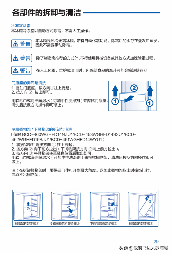 智慧家電|海爾 461升風冷變頻多門冰箱 BCD-461WGHFD14WYU1說明書 智慧家電|海爾 461升風冷變頻多門冰箱 BCD-461WGHFD14WYU1說明書