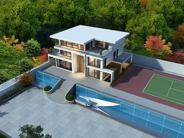 玻璃幕牆+幾何圖形，極簡主義現代別墅，極致的美