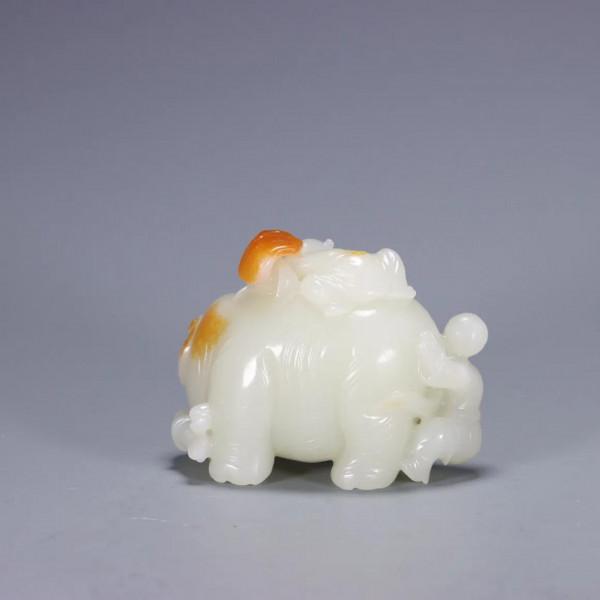 清代：和田玉龍耳鳳鈕雙聯蓋瓶