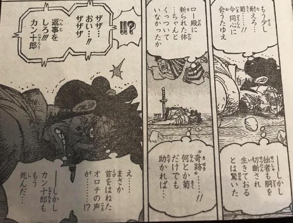 海賊王1030話：錦衛門被斬成兩段都未死亡，堪十郎這次是真倒了