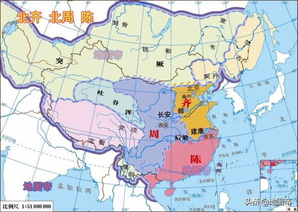 楊堅稱為手掌之地，南北朝的南朝陳有多大？