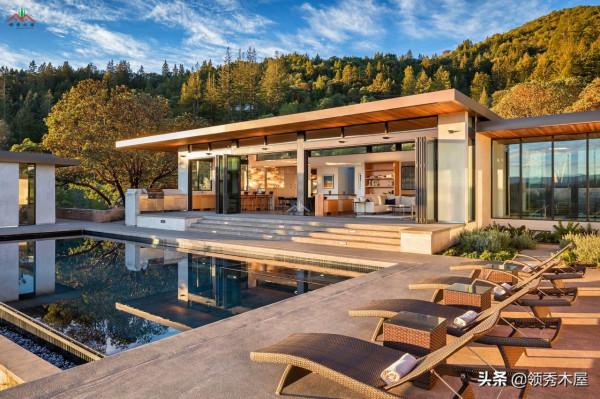 鋼筋混泥土房子加點木材作裝飾就可以做出獨特的現代風格木屋感覺