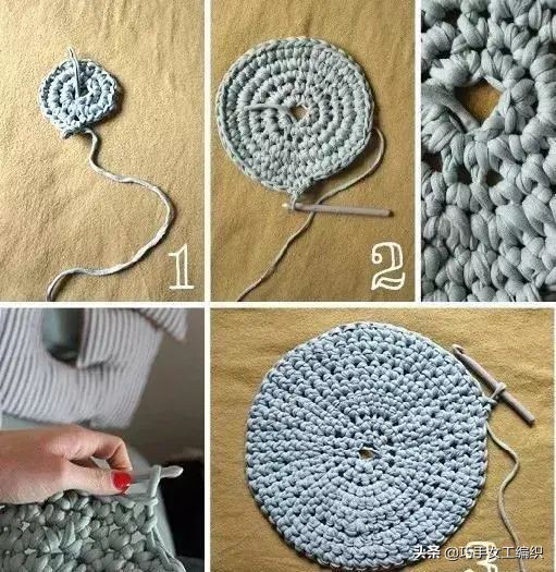 家裡的舊毛線，拿來鉤幾個圓形凳子，簡單好學，全家人都會喜歡