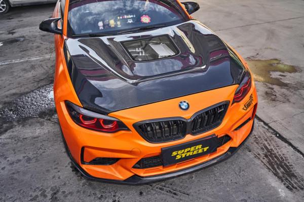 寶馬M2C改裝CMST透明碳纖維機蓋