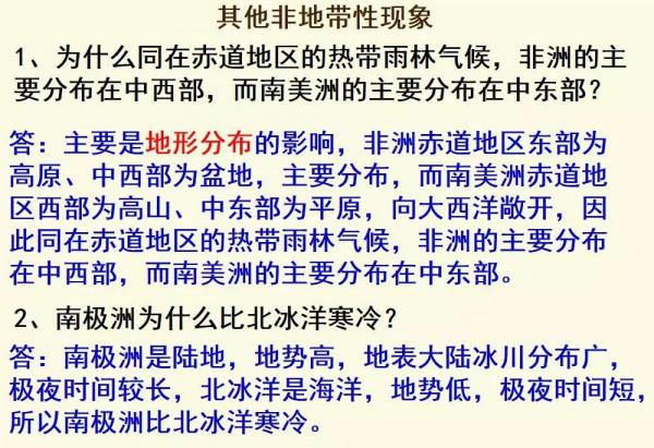 高考地理之非地帶性現象歸納 高考地理之非地帶性現象歸納