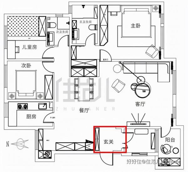 130㎡三居室戶型接近完美，超強收納，寬敞與通透感滿滿