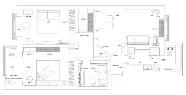 80 ㎡現代風格公寓新房裝修，空間格局設計驚喜滿滿