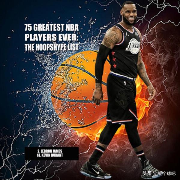 NBA歷史75大球星，杜蘭特第13，字母哥飆升，湖人四巨頭前50