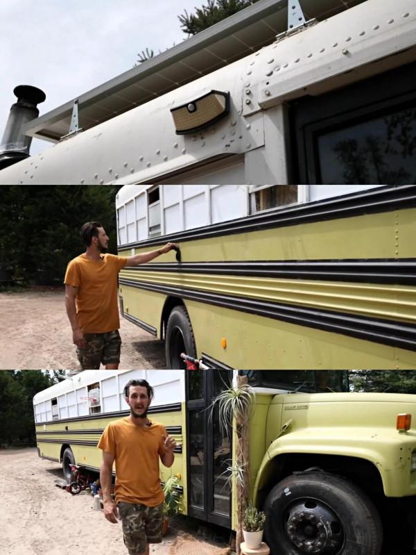 美國夫妻不願當房奴,花2千美元買輛廢棄大巴改裝成房子 美國夫妻不願當房奴,花2千美元買輛廢棄大巴改裝成房子
