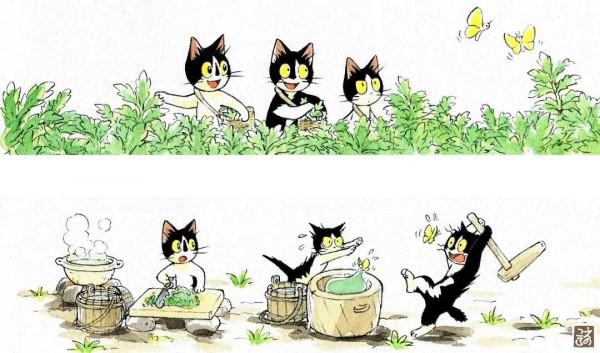 貓貓的一天，煮飯釣魚還有種菜？
