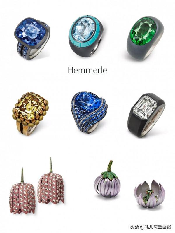 德國當代藝術珠寶品牌Hemmerle，他用珠寶做出了一盤有趣的蔬菜