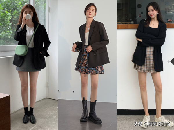 15套黑色小西裝搭配，“小西裝+襯衫裙”等五種搭配法