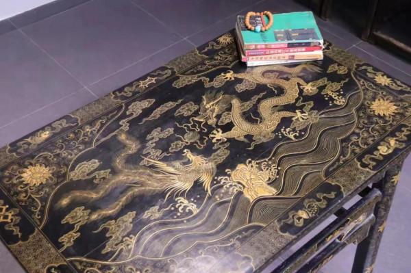 香幾，龍鳳呈祥•書桌，鐵力木畫案