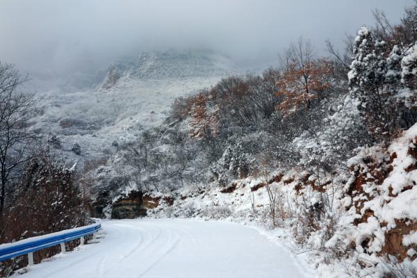 韓家凹，雪後成為一個白色的童話世界