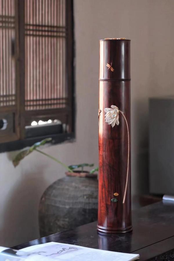 傳家寶來了！小葉紫檀百寶嵌·富貴和美畫筒