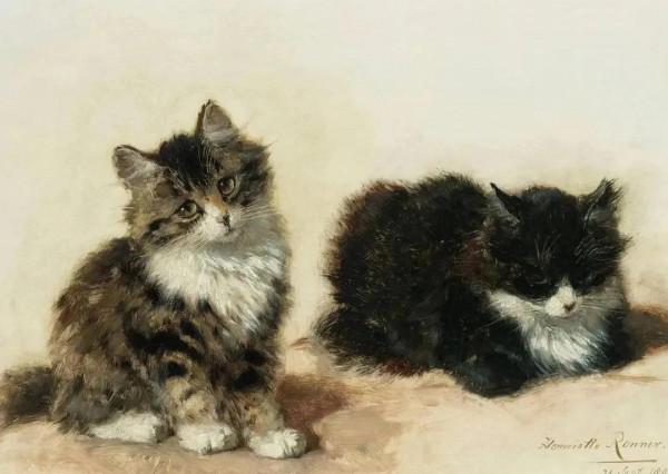 100年前她畫了超多貓，姿態萬千，惟妙惟肖