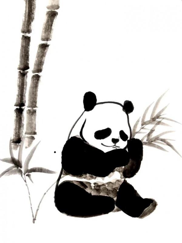 國畫熊貓的繪畫步驟 國畫熊貓的繪畫步驟