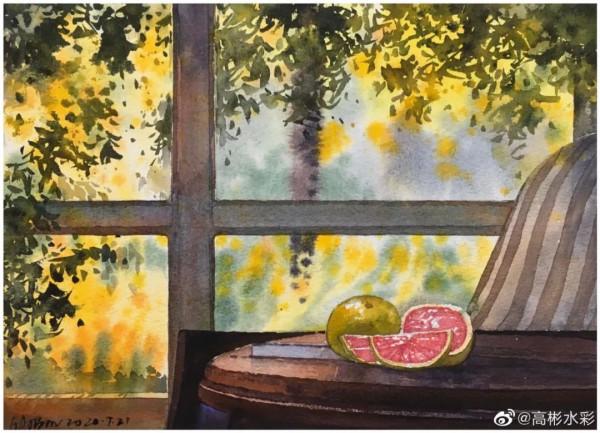 川美畢業的水彩大師，筆下繽紛的花卉、極致的風景靜物，張張迷人