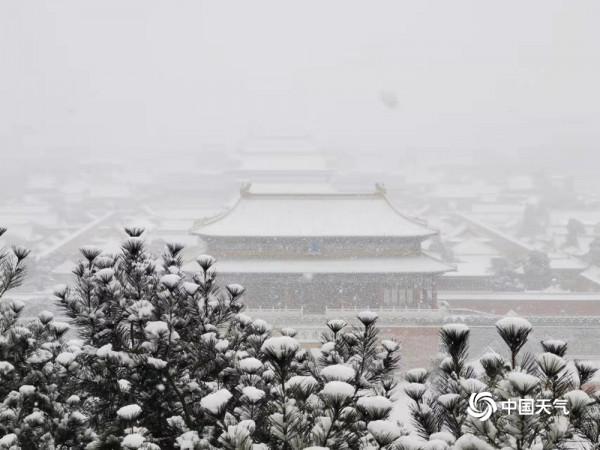 雪中景山公園北海公園 美如畫卷