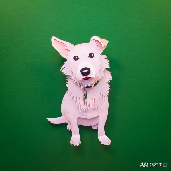 狗狗帶她走上紙雕狗狗之路