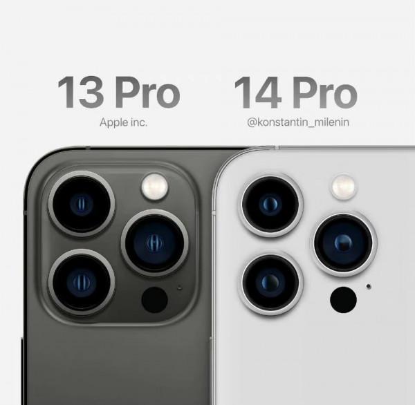 iPhone 14渲染圖曝光：14仍用劉海屏、14Pro改用打孔屏