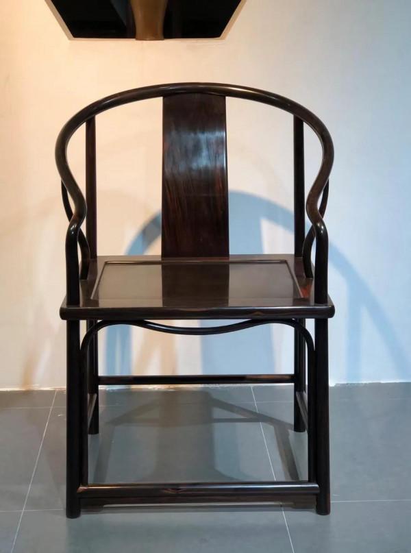 大紅酸枝黑料-安思遠經典款垂手圈椅三件套、鑑賞