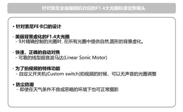 森養SAMYANG 正式釋出AF 50mm F1.4 二代 FE卡口