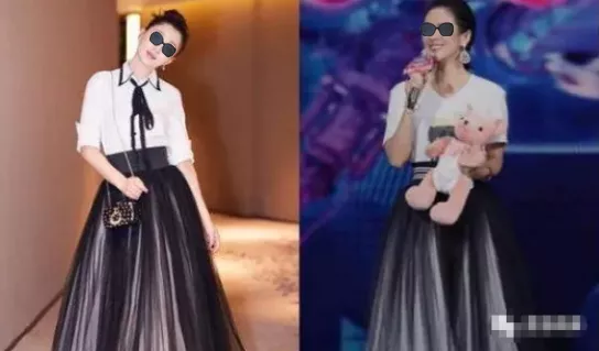 40歲殷桃遇上41歲章子怡，竟穿同款長裙，真嫩還是裝嫩一目瞭然