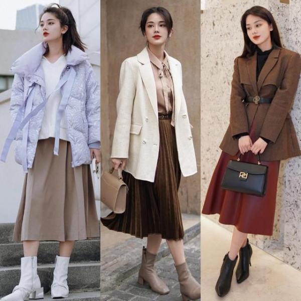 早春，平底鞋就收起來吧！今年流行“高跟短靴+裙子”，洋氣顯高