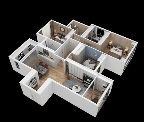 一進門就驚豔！這140㎡簡歐三房，櫃子入牆真爽