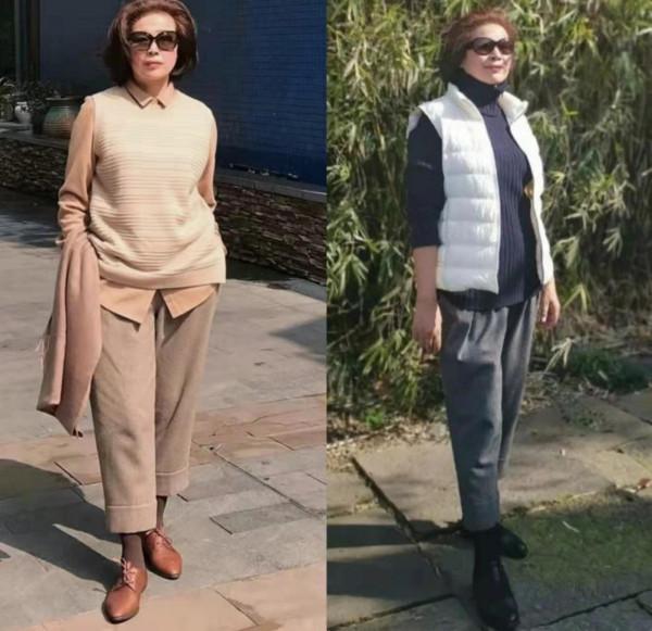 這才是60歲女人該有的早春look，&OpenCurlyDoubleQuote;針織衫&plus;九分褲&plus;平底鞋&rdquo;，好美