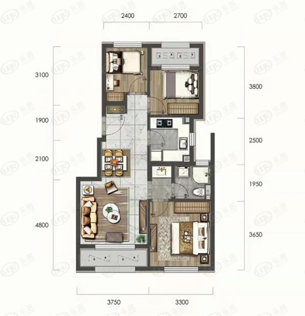 好住丨長安街延線臨鐵盤 中海首鋼長安雲尚戶型大賞