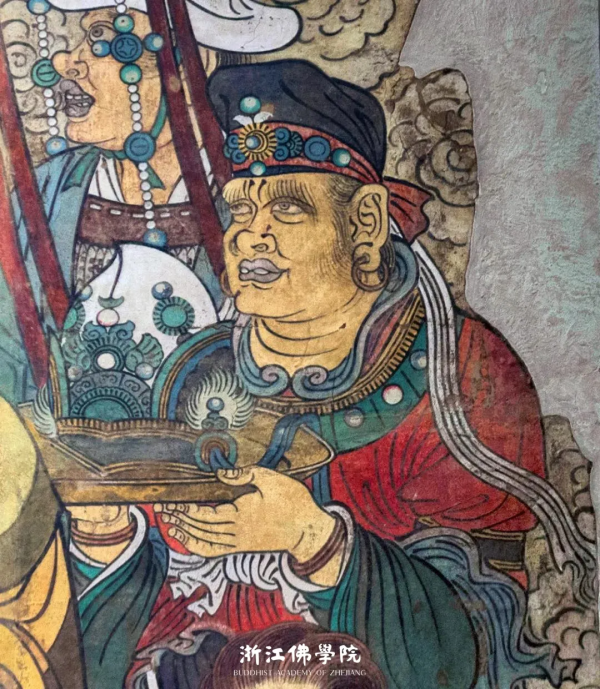 元代11.11米“彌勒說法圖”壁畫，1925年被切割成60多塊剝走，現館藏於加拿大