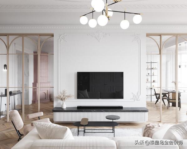 新古典主義室內拼接有鼠尾草綠和粉紅色裝飾,打造這套精緻的公寓 新古典主義室內拼接有鼠尾草綠和粉紅色裝飾,打造這套精緻的公寓