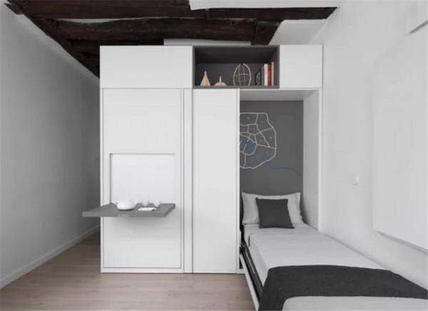 16㎡小公寓放下2張床卻不擁擠，還擁有5大功能區？這住起來真舒服