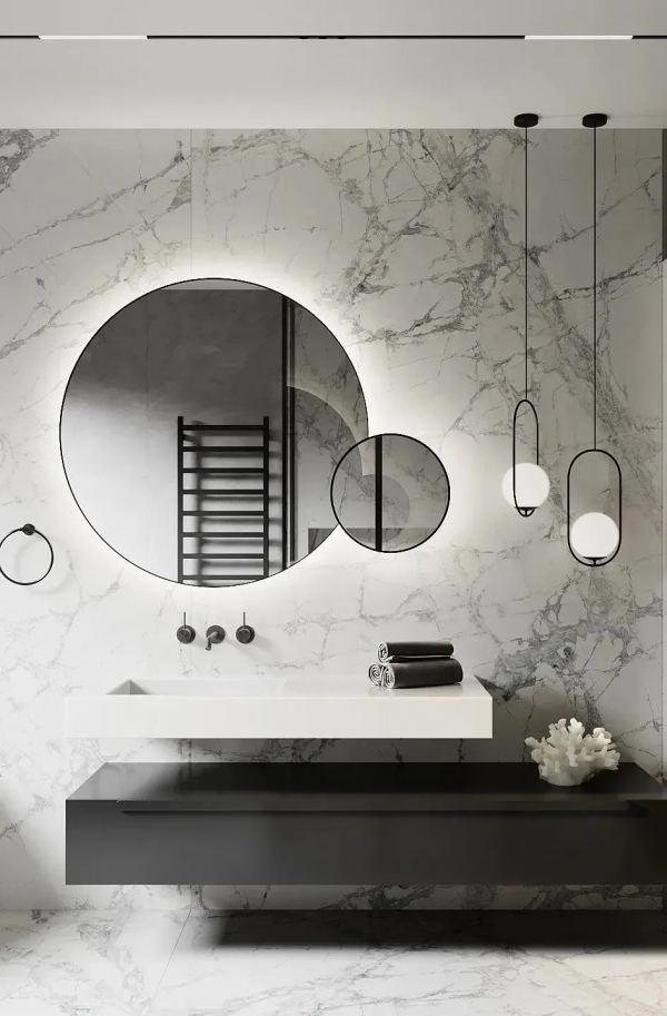 大理石衛生間設計，簡約輕奢