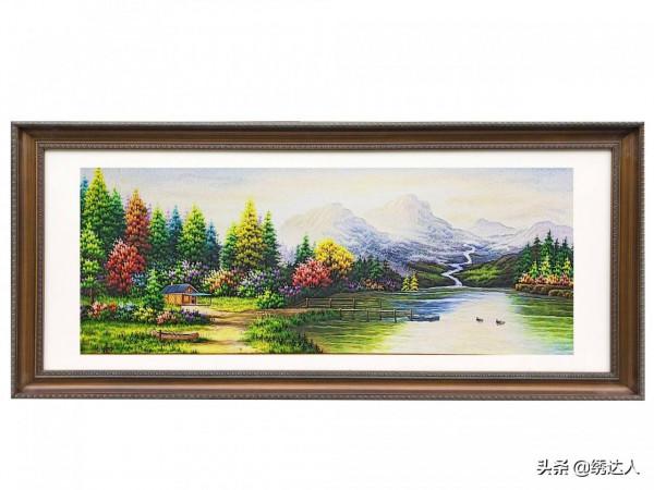 蘇繡寶應繡亂針繡適合客廳別墅中式裝修風格的刺繡裝飾畫