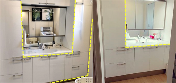 會設計的朋友，直接打造櫃體包住洗漱臺，收納空間瞬間翻2倍不止