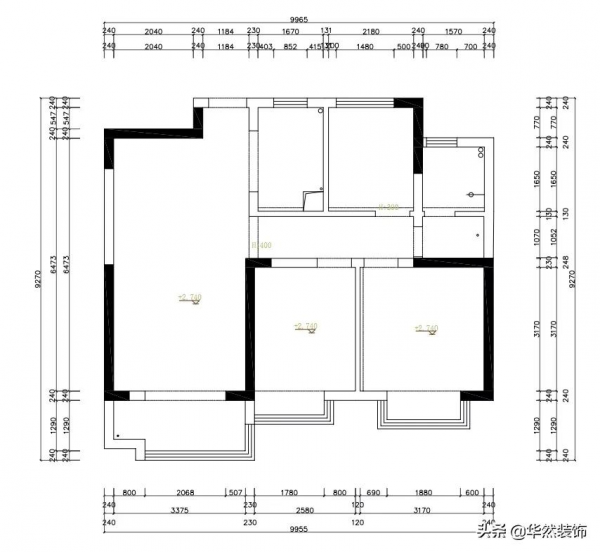 98㎡現代小三居，中間戶型無玄關、暗廚房問題巧妙解決