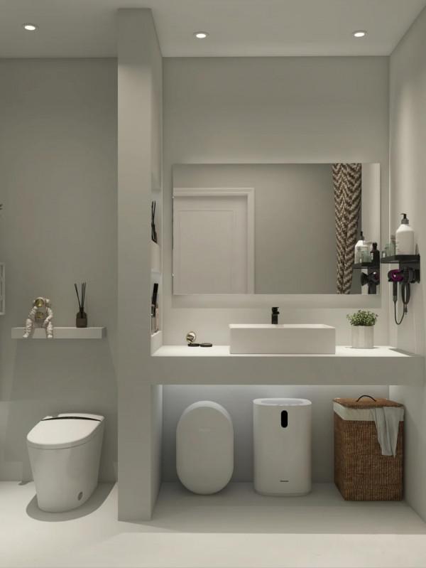 無縫一體的浴室