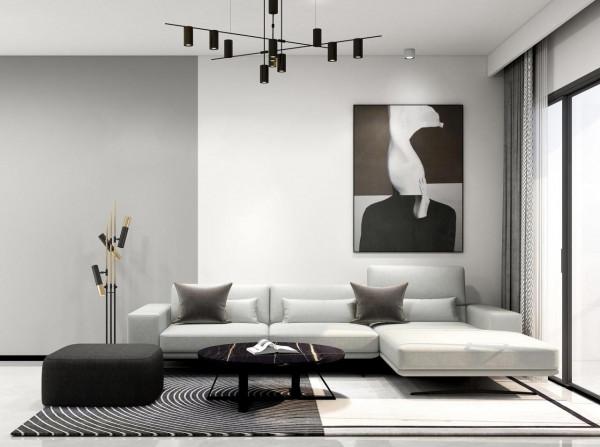 深鐵閱山境95㎡現代簡約風案例，黑白相融，有顏更有情調