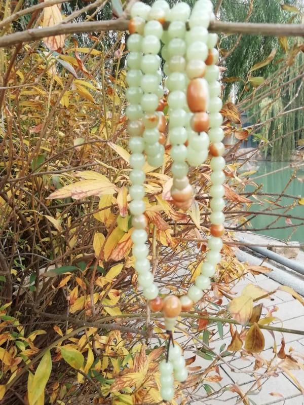 一串河磨玉珠子 一串河磨玉珠子