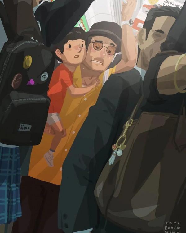 會畫畫的爸爸,太暖了 會畫畫的爸爸,太暖了